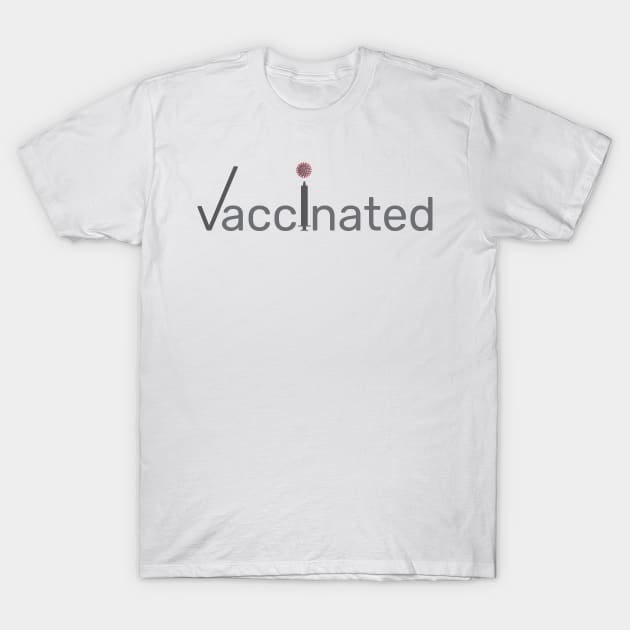 Vaccinated vaccine injector and virus Gray Red T-Shirt by sigdesign